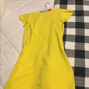 Yellow flutter sleeve dress